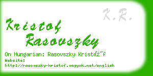 kristof rasovszky business card